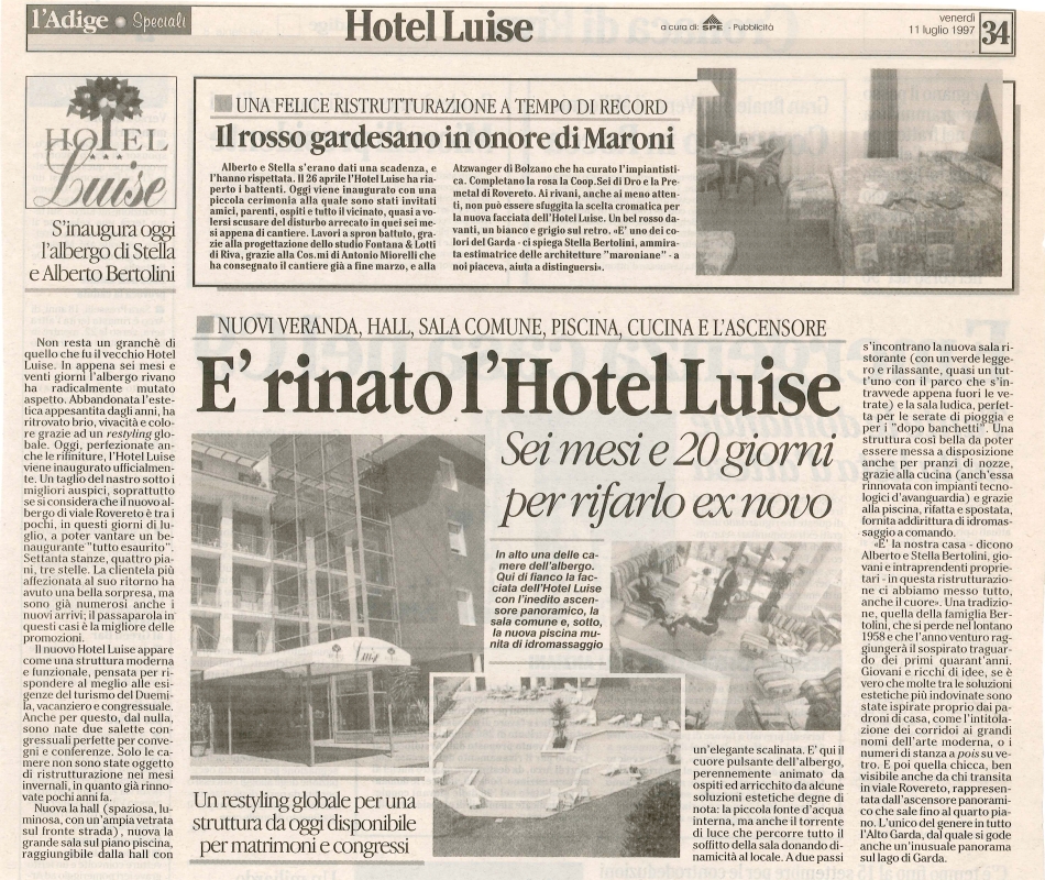 È rinato l'Hotel Luise