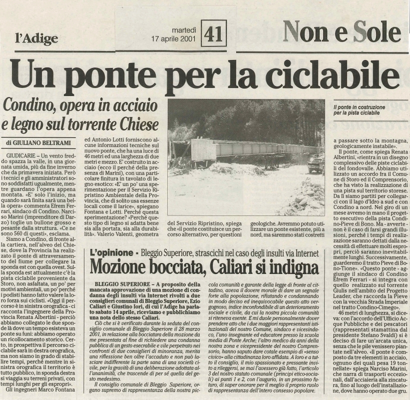 Un ponte per la ciclabile