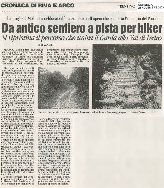 Da antico sentiero a pista per biker