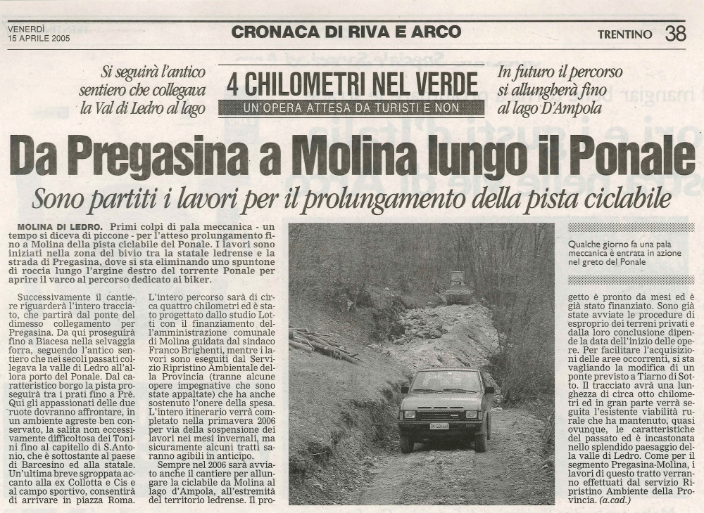 Da Pregasina a Molina lungo il Ponale