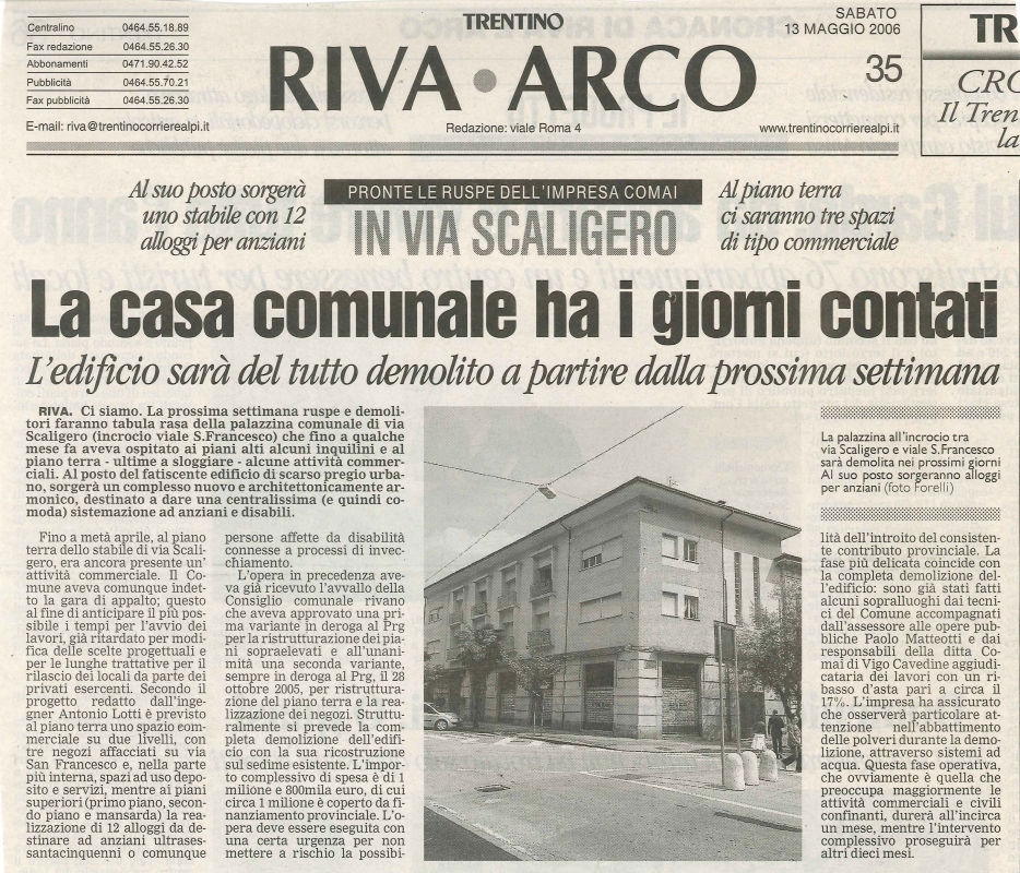 La casa comunale ha i giorni contati