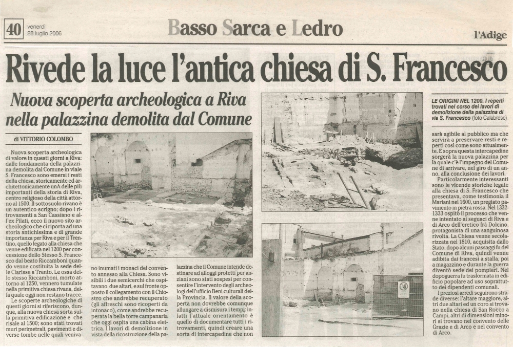 Rivede la luce l'antica chiesa di S.Francesco