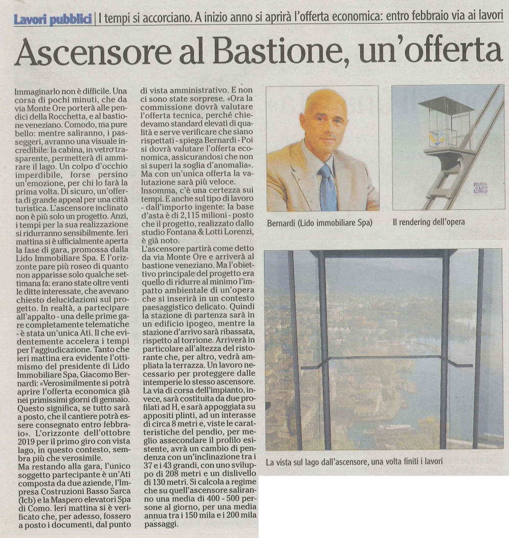 Ascensore al Bastione, un'offerta