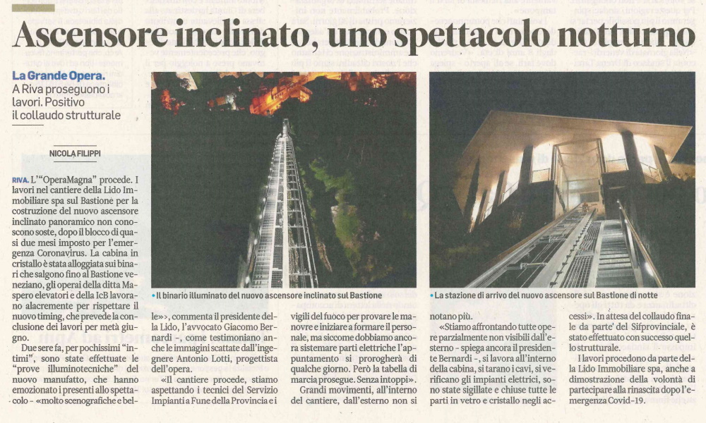 Ascensore inclinato, uno spettacolo notturno