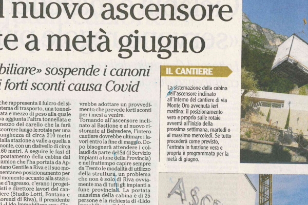Ecco il nuovo ascensore, si parte a metà giugno