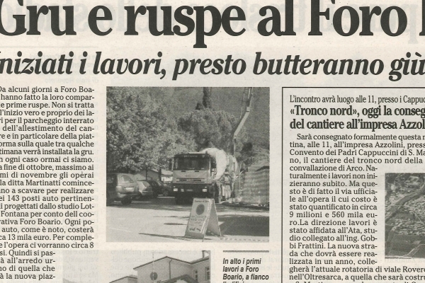 Gru e ruspe al Foro Boario