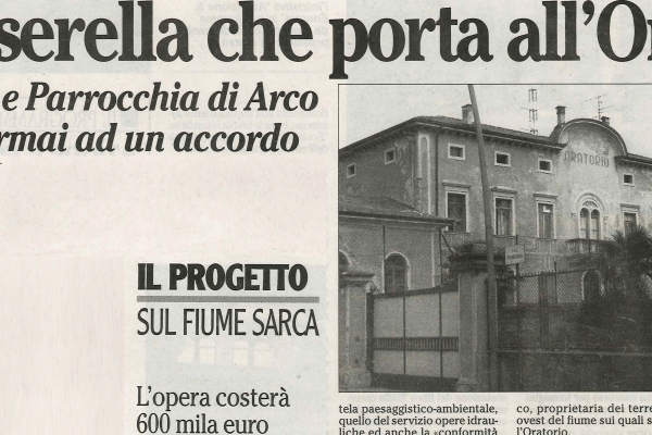 La passerella che porta all'Oratorio