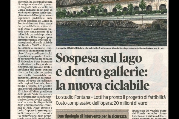 Sospesa sul lago e dentro gallerie: la nuova ciclabile